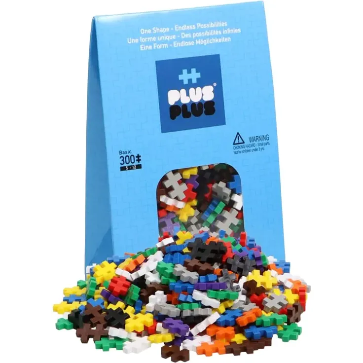 Plus-Plus 9603350 Geniales Konstruktionsspielzeug, Open Play Basic, Bausteine-Set, 300 Teile