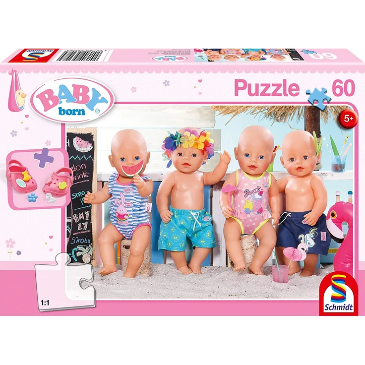 Schmidt Spiele Puzzle 56298 Baby Born, Im Sommer, 60 Teile Kinderpuzzle, bunt