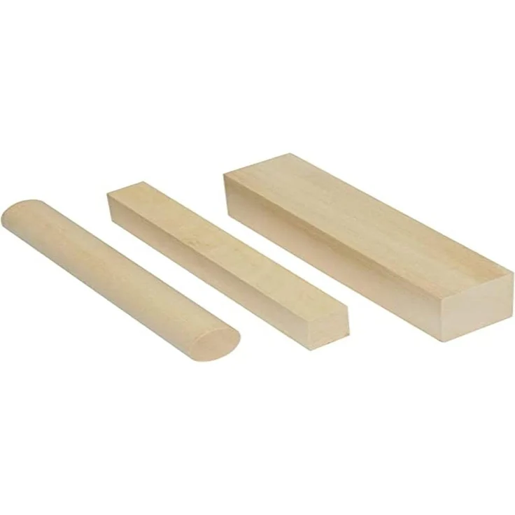 Corvus 600566 Kid at Work - Holz Schnitzholz Rund 2,5x15 cm kl.eckig 2,5x2x15 cm gr.3,5x3,5x15 cm