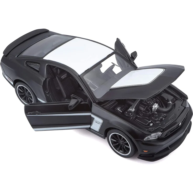Maisto Ford Mustang Boss 302: Originalgetreues Modellauto 1:24, mit Türen und Motorhaube zum Öffnen, Fertigmodell, schwarz (531269M) – Bild 4