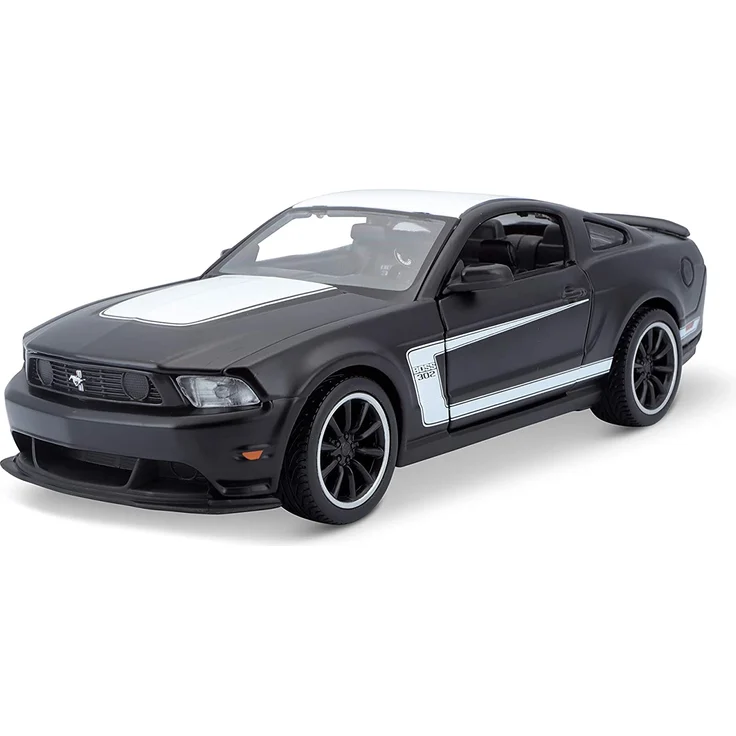 Maisto Ford Mustang Boss 302: Originalgetreues Modellauto 1:24, mit Türen und Motorhaube zum Öffnen, Fertigmodell, schwarz (531269M) – Bild 1