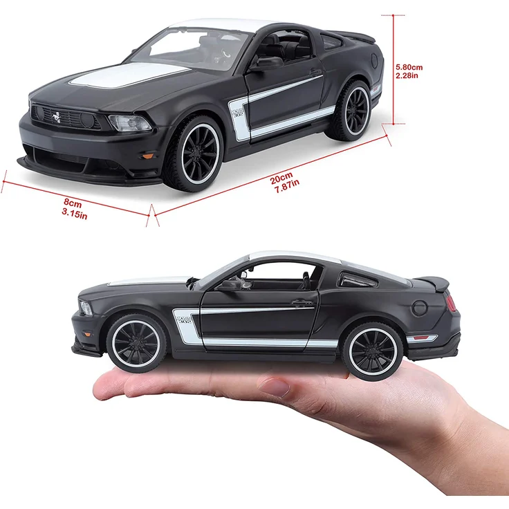 Maisto Ford Mustang Boss 302: Originalgetreues Modellauto 1:24, mit Türen und Motorhaube zum Öffnen, Fertigmodell, schwarz (531269M) – Bild 6