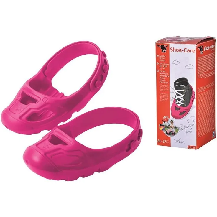 BIG-Shoe-Care Schuhschoner, für Kinderschuhe der Größe 21 bis 27, Überschuhe schützen vor Abrieb, Anti-Rutsch-Profil, keine Spuren am Boden, für Kinder ab 1 Jahr, pink