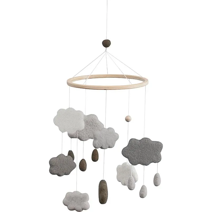Sebra - Mobile - Windspiel - Wolken - Baumwolle - Ø 22 cm - Höhe 57 cm