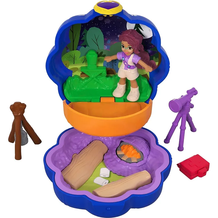 Mattel Polly Pocket Mini-Schatulle Shanis Camping Abenteuer