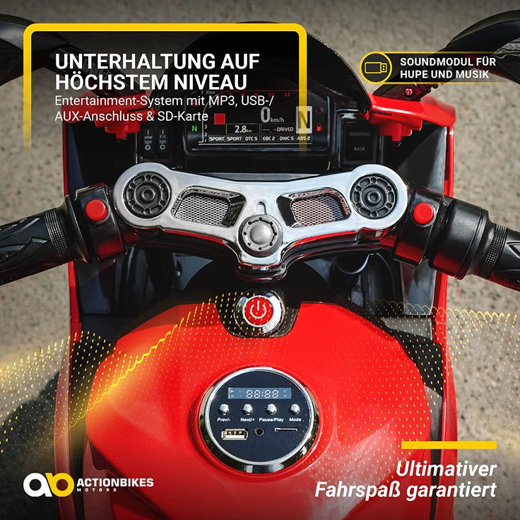 Elektromotorrad Ducati Style Kinderauto Kinderbike Elektrofahrzeug Spielzeug 35W (Rot) – Bild 3