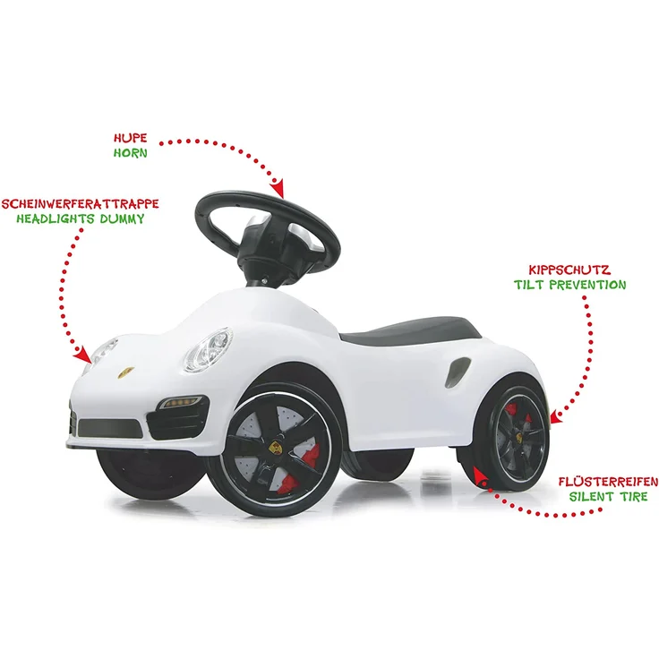 Jamara - Rutschfahrzeug, Porsche 911, weiß – Bild 3