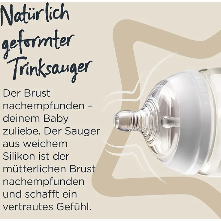 Tommee Tippee Babyflasche aus Glas, Ventil Anti-Kolik, Weicher Sauger, 0+ Monate, 250ml – Bild 5