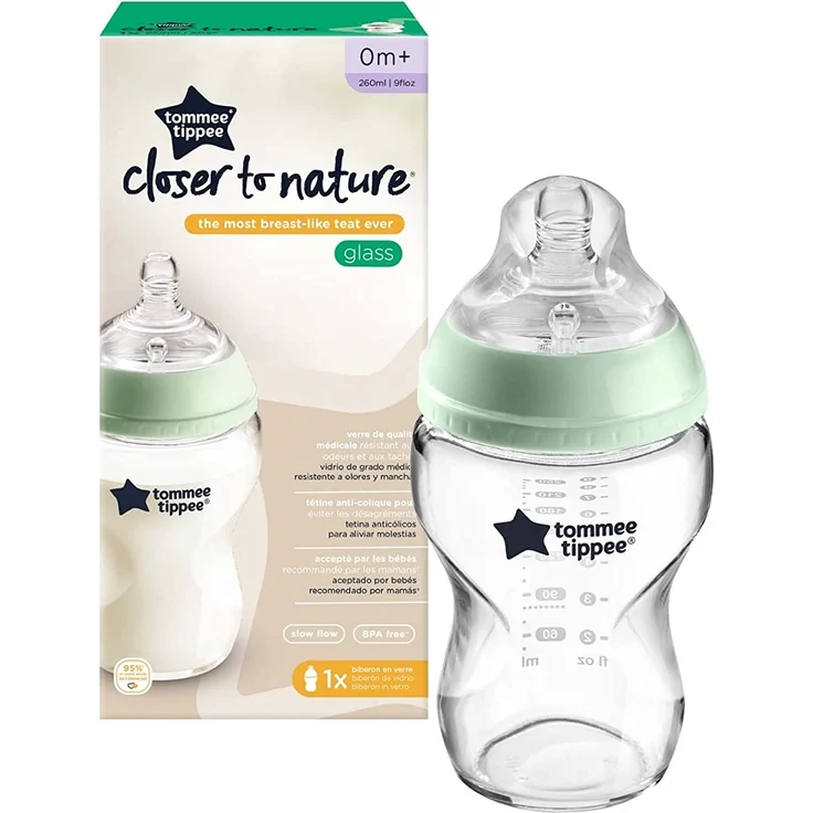 Tommee Tippee Babyflasche aus Glas, Ventil Anti-Kolik, Weicher Sauger, 0+ Monate, 250ml – Bild 2