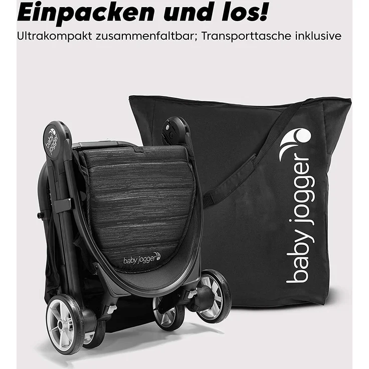 Baby Jogger City Tour 2 Reisebuggy | Kleiner, leichter und kompakter Buggy mit Einhandfalt | Shadow Grey (Grau) – Bild 3
