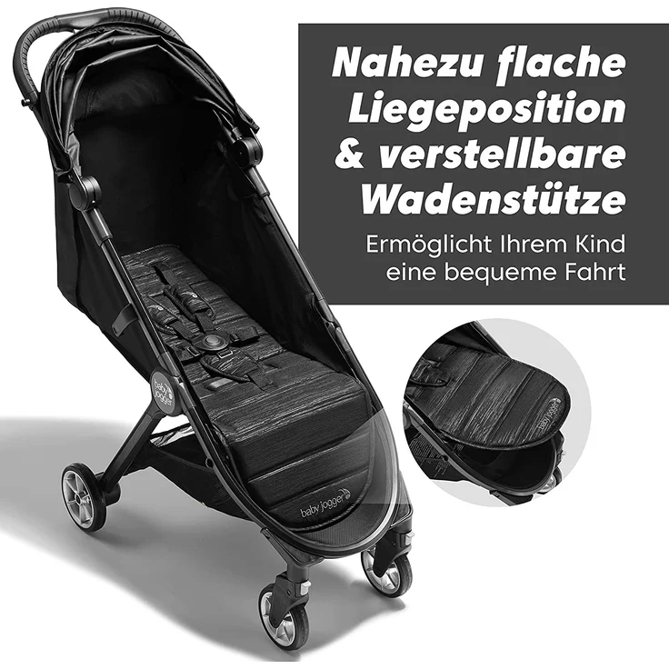Baby Jogger City Tour 2 Reisebuggy | Kleiner, leichter und kompakter Buggy mit Einhandfalt | Shadow Grey (Grau) – Bild 5