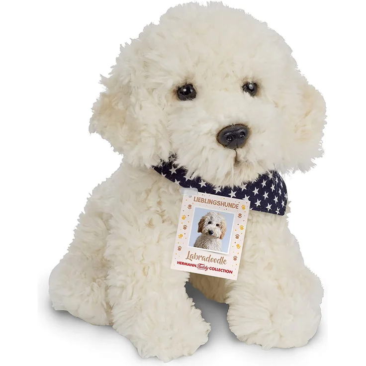 Hermann Teddy Collection Labradoodle sitzend, ca. 30cm, bunt – Bild 1