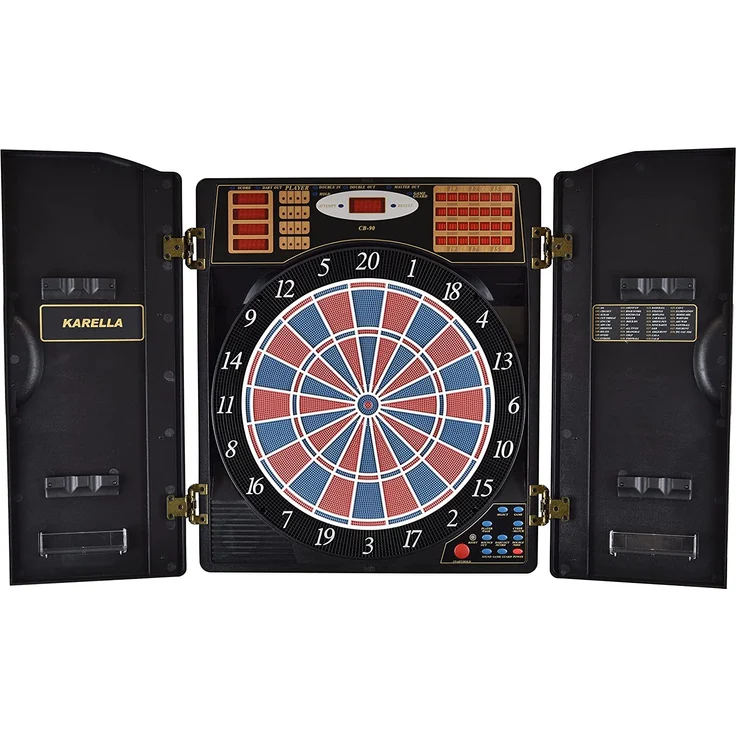 Karella Dartautomat 'CB-90', inkl. 12 Softdarts, 100 x 66 x 7 cm, 38 Spiele mit mehr als 211 Spielvarianten, schwarz – Bild 1