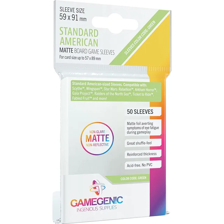 Standard American-Sized: Matte Clear – Green (59 x 91 mm, 50 Stk. ) - Preisvergleich