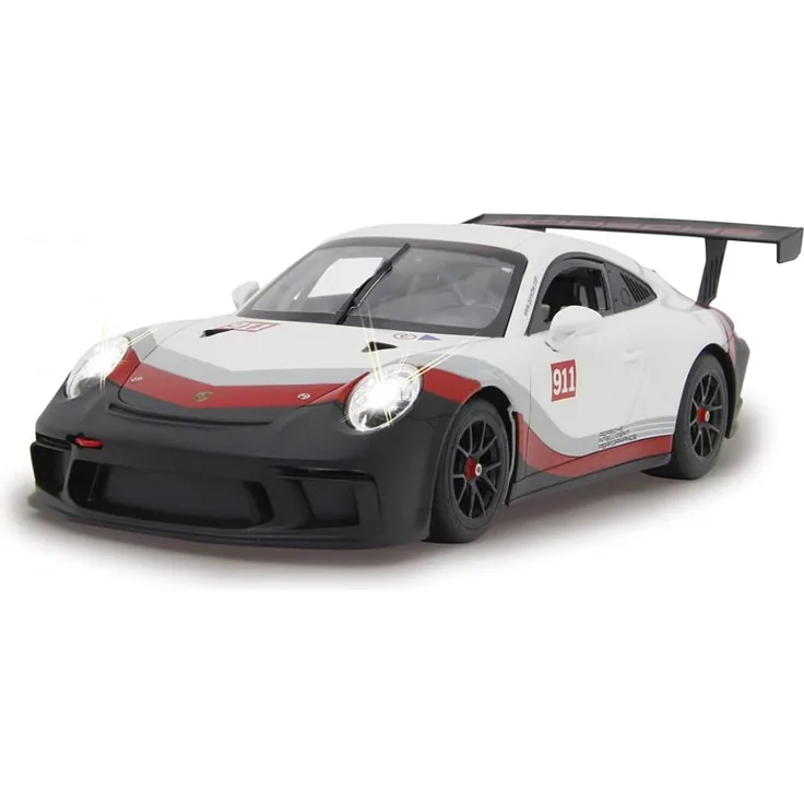 Jamara 405153 - Porsche 911 GT3 Cup 1:14 weiß 27MHz - RC Auto, offiziell lizenziert, ca 1 Std fahren, 9 Km/h, perfekt nachgebildete Details, detaillierter Innenraum, hochwertige Verarbeitung,LED Licht