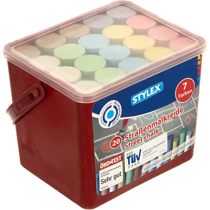 Stylex 48104 Straßenmalkreide im Eimer, 20 Stangen – Bild 1