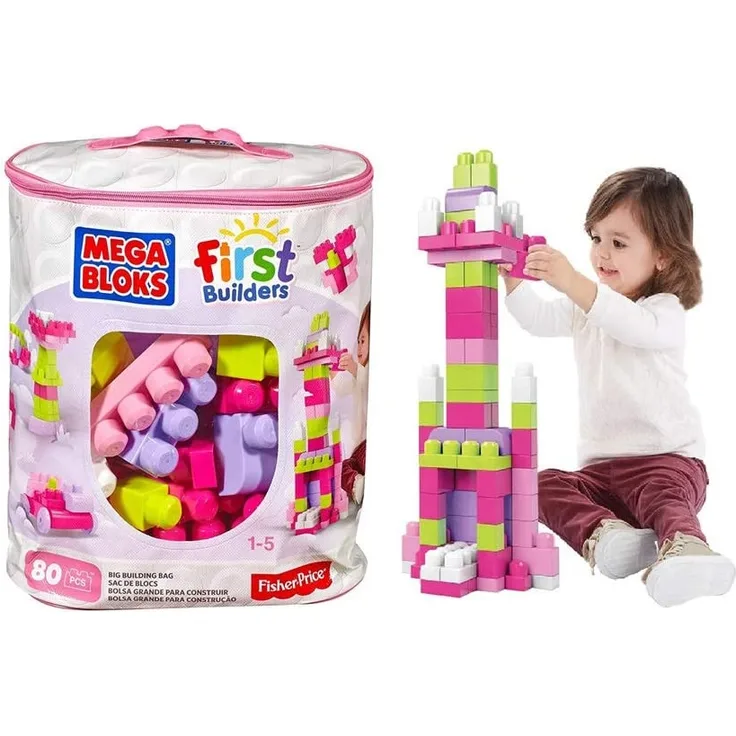 Mattel - MEGA Bloks - Bausteinebeutel pink (80 Teile) (DCH62)