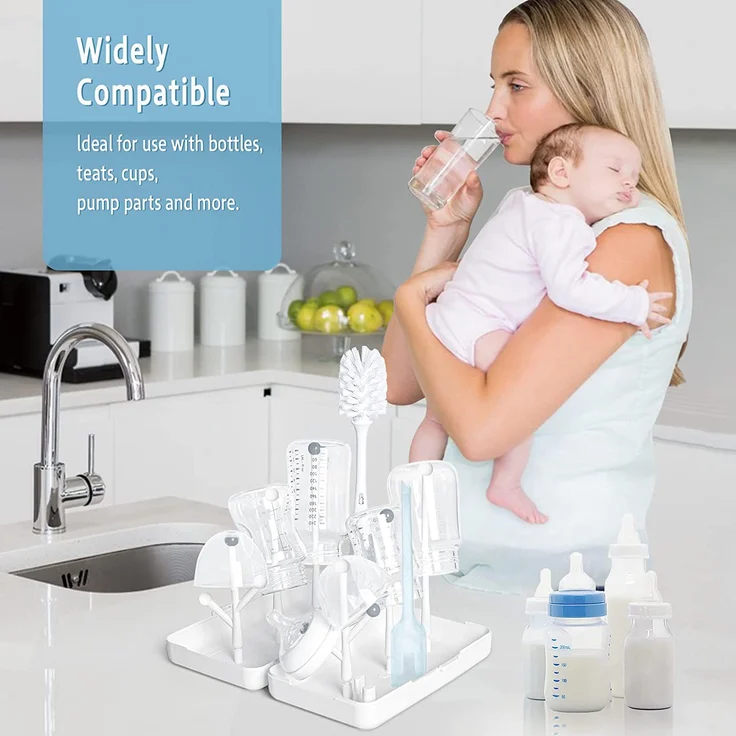 Termichy Trockengestell für Unterwegs,Trockenständer Babyflaschen, Abtropfgestell für Babyflaschen, Flaschen, GrauSaugern,BPA-frei(Weiß&Reisen) – Bild 6