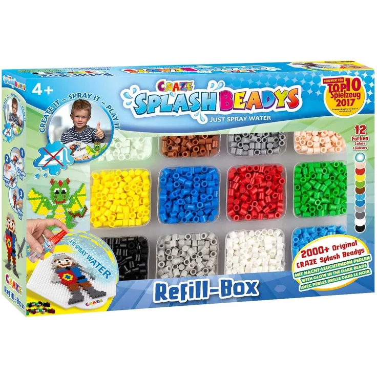 CRAZE SPLASH BEADYS Refill-Box Nachfüllset Boys Ersatzperlen Zubehör Steckperlen Bügelperlen ohne Bügeln 10006