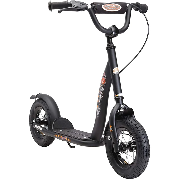 BIKESTAR Roller Kinderroller Tretroller Kickscooter mit Luftreifen für Jungen und Mädchen ab 4-5 Jahre ★ 10 Zoll Classic Kinder Scooter ★ Schwarz (matt) – Bild 2
