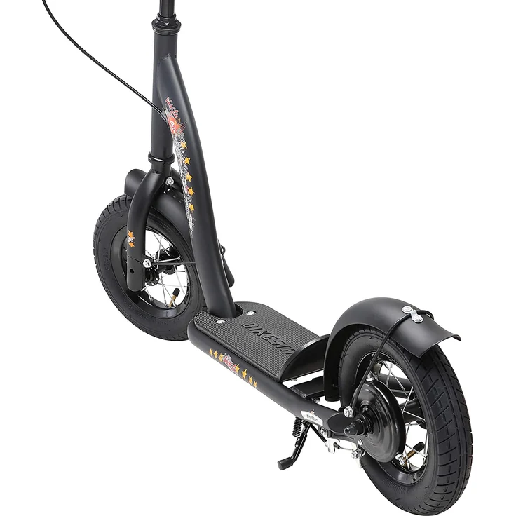 BIKESTAR Roller Kinderroller Tretroller Kickscooter mit Luftreifen für Jungen und Mädchen ab 4-5 Jahre ★ 10 Zoll Classic Kinder Scooter ★ Schwarz (matt) – Bild 5