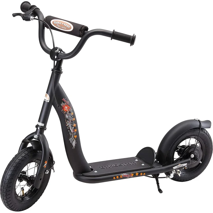 BIKESTAR Roller Kinderroller Tretroller Kickscooter mit Luftreifen für Jungen und Mädchen ab 4-5 Jahre ★ 10 Zoll Classic Kinder Scooter ★ Schwarz (matt) – Bild 6