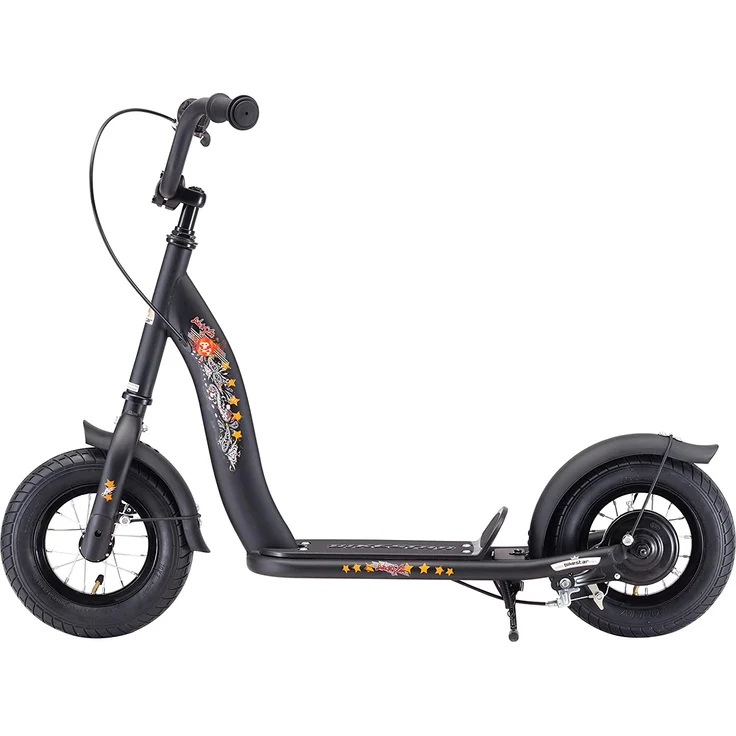 BIKESTAR Roller Kinderroller Tretroller Kickscooter mit Luftreifen für Jungen und Mädchen ab 4-5 Jahre ★ 10 Zoll Classic Kinder Scooter ★ Schwarz (matt) – Bild 4