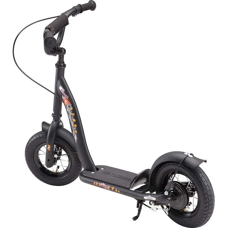 BIKESTAR Roller Kinderroller Tretroller Kickscooter mit Luftreifen für Jungen und Mädchen ab 4-5 Jahre ★ 10 Zoll Classic Kinder Scooter ★ Schwarz (matt) – Bild 7