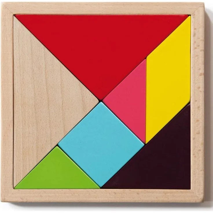 Lernpuzzle TANGRAM, Logikpuzzle aus Holz