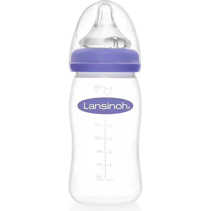 Lansinoh 75880 Weithalsflasche mit NaturalWave Sauger Gr. M, 240 ml