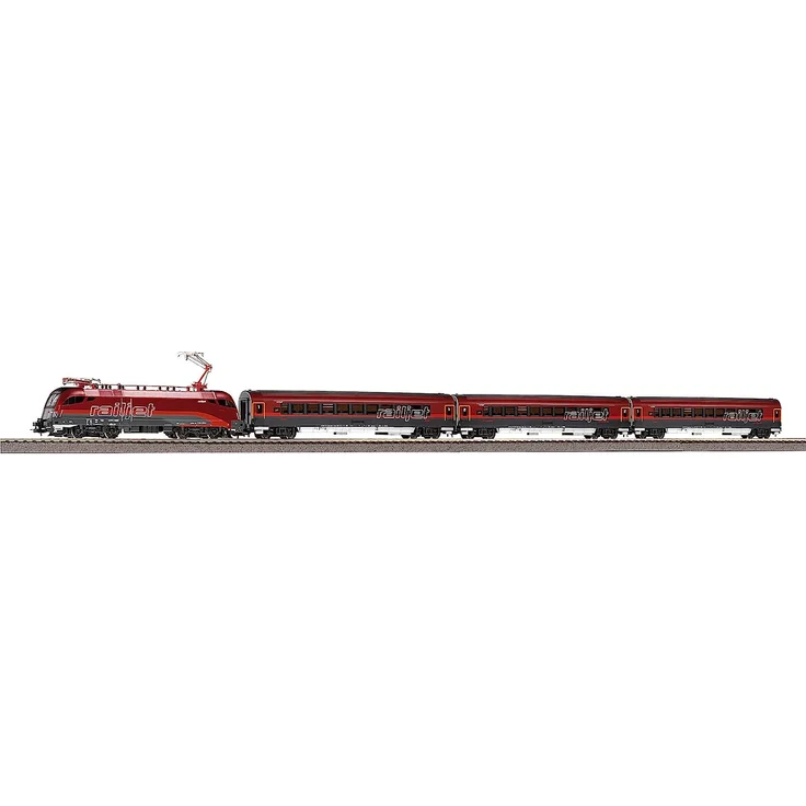 Piko 57178 H0 StartSet Railjet Lok + 3 Wagen BB Ep. 6 mit Bettung