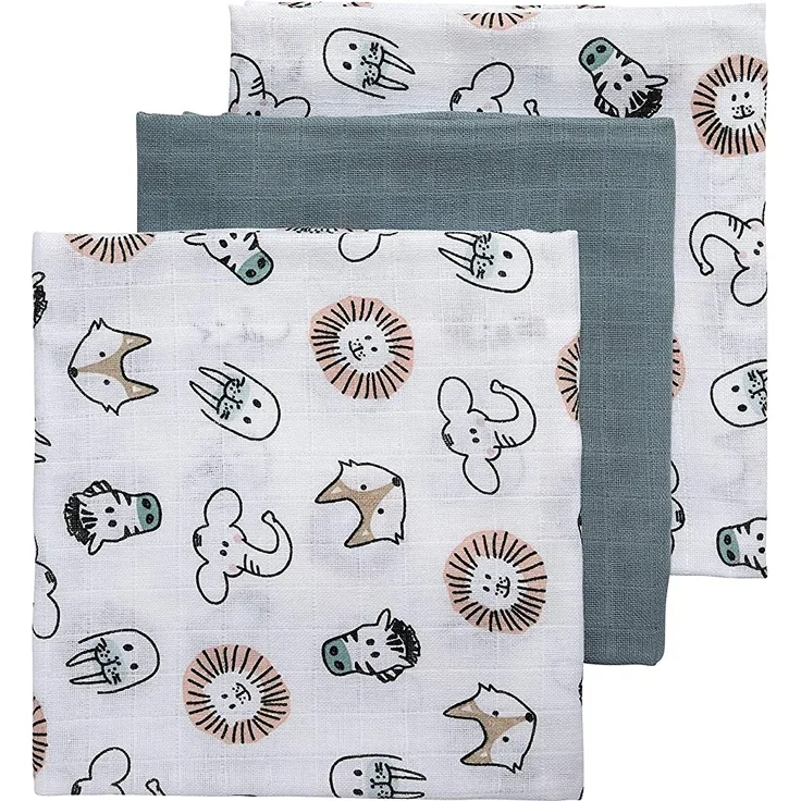 Meyco Mullwindeln 3er-Pack Shells Denim 70 x 70 cm
