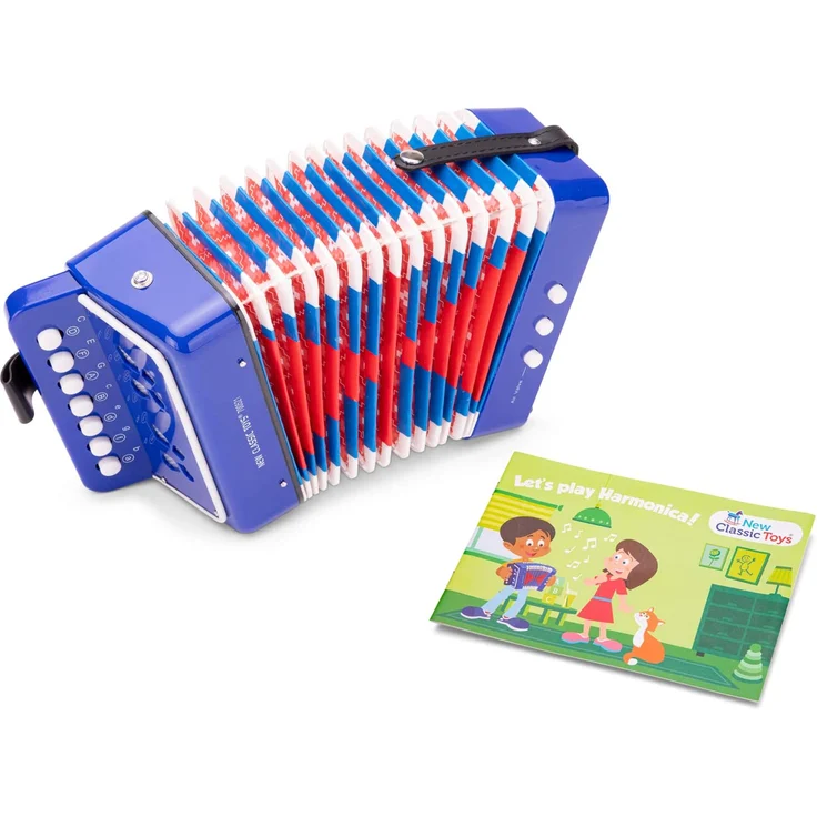 New Classic Toys - 10056 - Musikinstrument - Akkordeon mit Musikbuch - Blau – Bild 3
