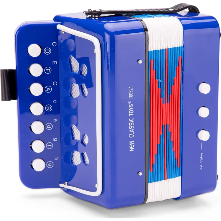 New Classic Toys - 10056 - Musikinstrument - Akkordeon mit Musikbuch - Blau – Bild 4
