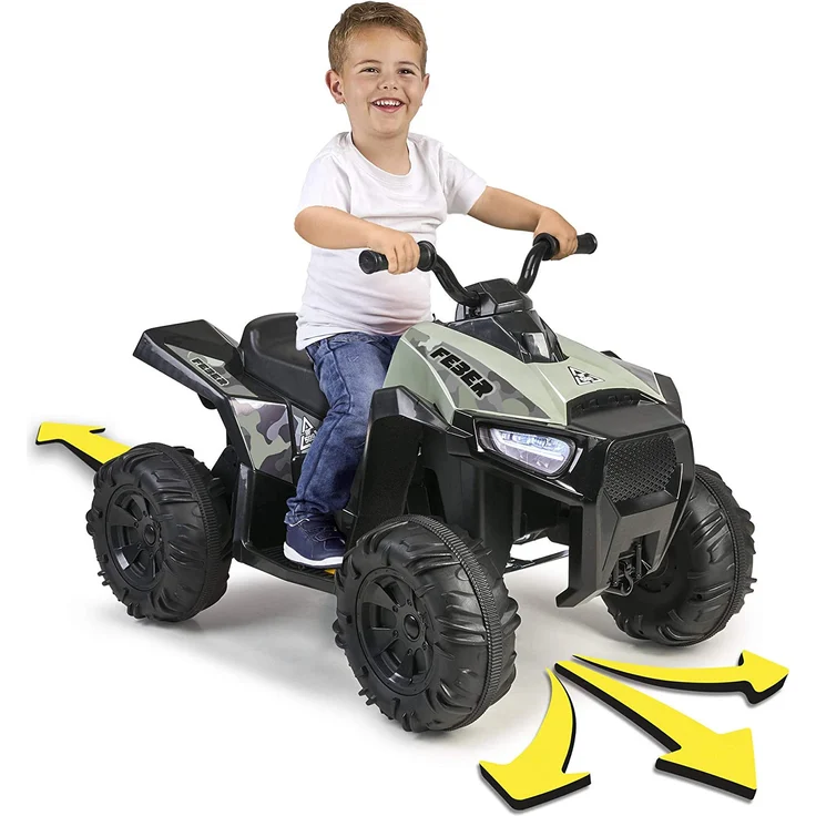 FEBER - Quad-Boxer, Elektrofahrzeug mit batterie 12 V, grün (Famosa 800012541) – Bild 2