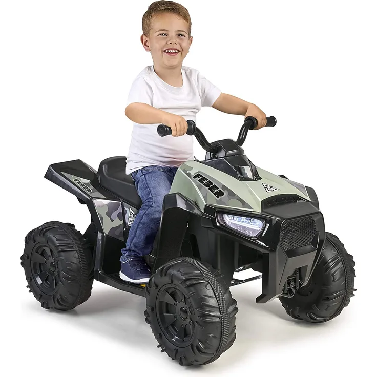 FEBER - Quad-Boxer, Elektrofahrzeug mit batterie 12 V, grün (Famosa 800012541)