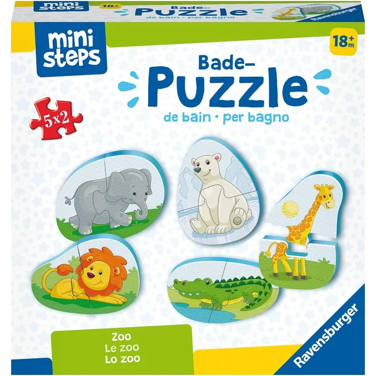 Ravensburger ministeps 4166 Bade-Puzzle Zoo, Badewannenspielzeug, Spielzeug zum Baden ab 18 Monate - Preisvergleich – Bild 1
