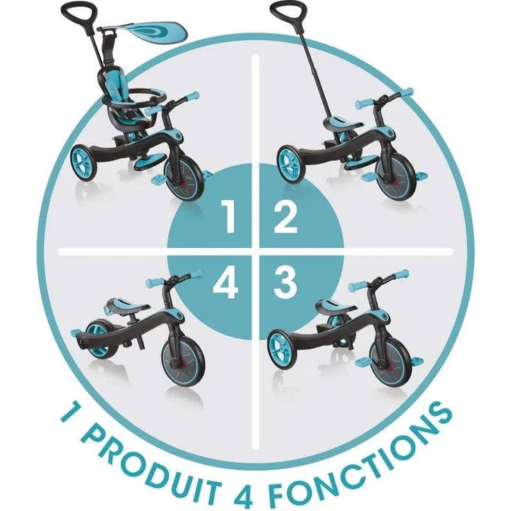 Globber Trike Explorer Balance - Rad - Dreirad - Laufrad, 4-in-1, Blau, Schwarz – Bild 5