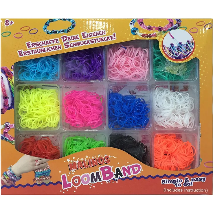 Malinos Loom Bands 4200 Stück 4200 Bands/32 Clips/Haken