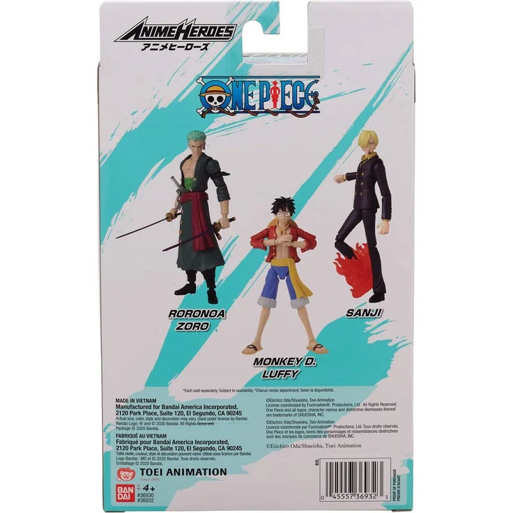 Bandai – Anime Heroes – One Piece – Anime Heroes Figur 17 cm – Lorenor Zorro – 36932 – Bild 11