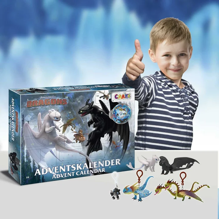 CRAZE Adventskalender 2020 DRAGONS Drachenzähmen Spielfiguren Weihnachtskalender Spielzeug Drachenfiguren Drachen Zubehör für Jungen und Mädchen 24645 – Bild 8
