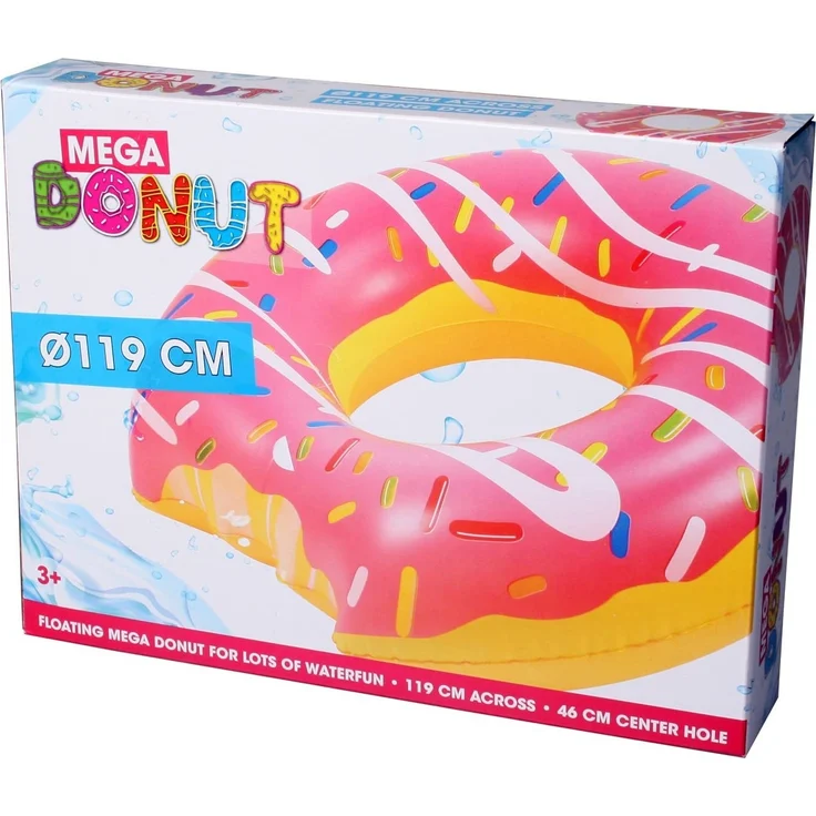 Mega Donut mit Biss Schwimmreifen Wasser Reifen ca. 119 cm COOL! Schwimmring Pink – Bild 3