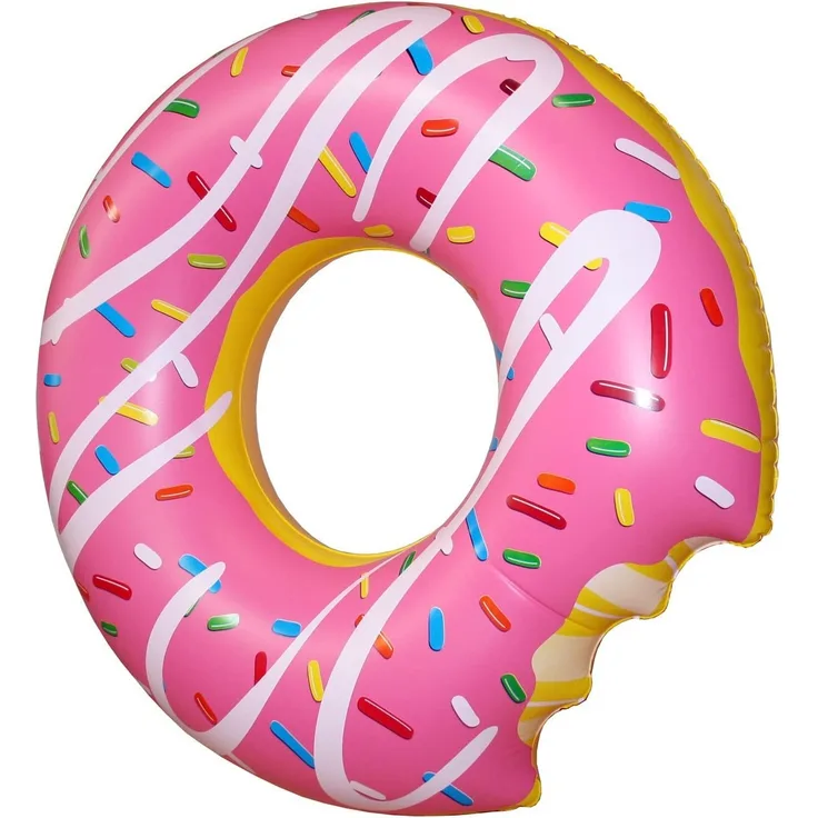 Mega Donut mit Biss Schwimmreifen Wasser Reifen ca. 119 cm COOL! Schwimmring Pink