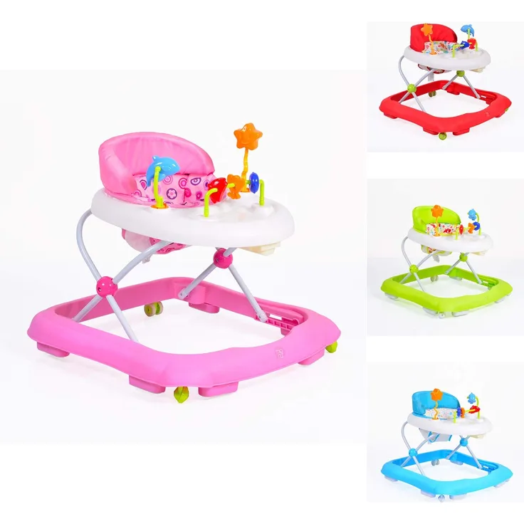 Cangaroo Lauflernwagen, Laufhilfe EKO höhenverstellbar, gepolsteter Sitz und Spielcenter rosa
