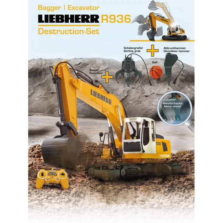 rC Liebherr Bagger Bagger 2,4 GHz gelb 1:20 – Bild 2