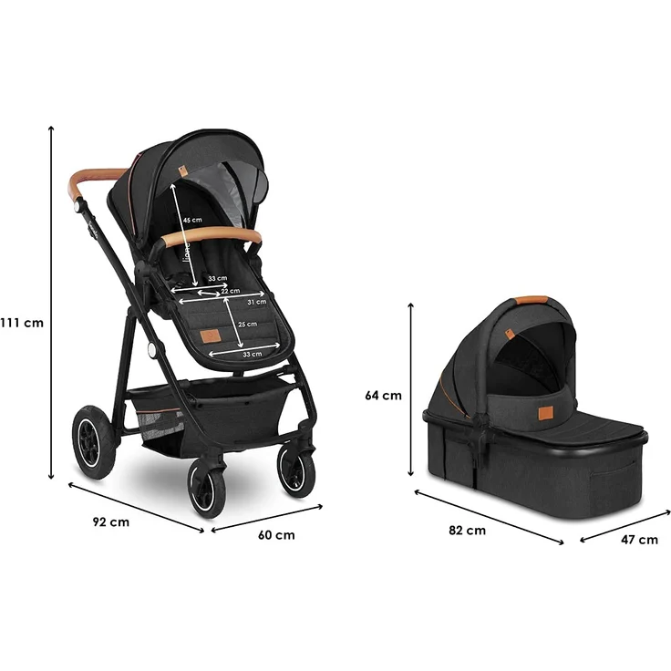 Lionelo 'Amber' Kombikinderwagen 2 in 1 Graphite – Bild 5