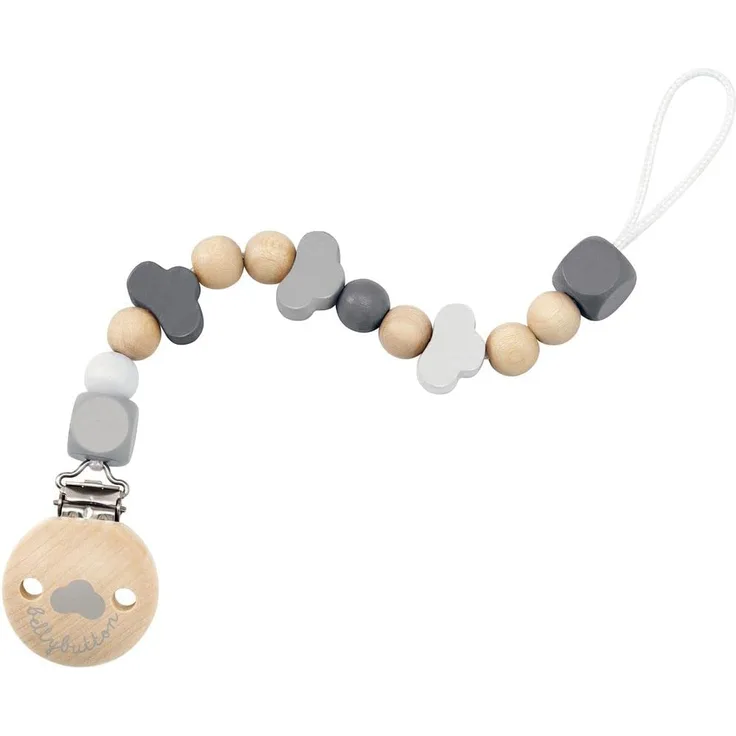 Selecta 64006 Wolkenglück, Schnullerkette - bellybutton, grau, 21 cm