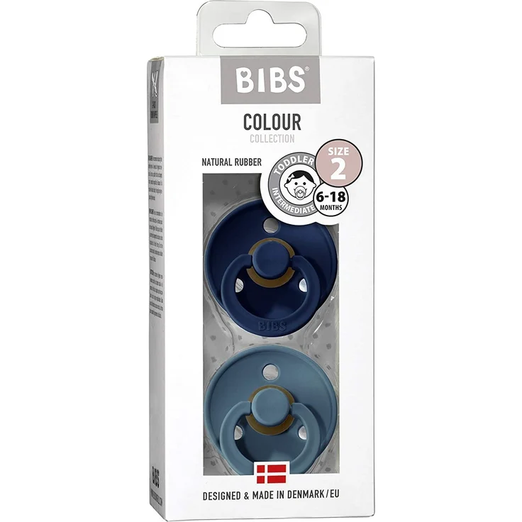 BiBs Retro Schnuller Deep Spance Blue / Petrol 6-18 Monate 2 Stück Blau – Bild 3