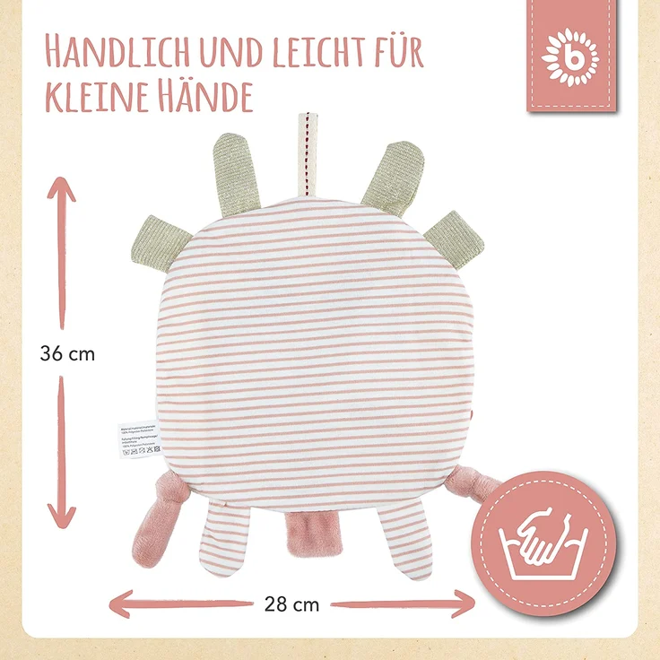 Babyspielzeug, Knistertuch, Schmusetuch, Label Tuch, Reh, 36 x 28 x 3 cm, von Bieco – Bild 5