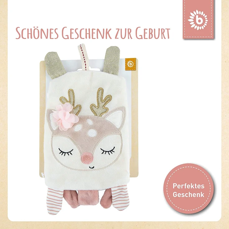Babyspielzeug, Knistertuch, Schmusetuch, Label Tuch, Reh, 36 x 28 x 3 cm, von Bieco – Bild 7